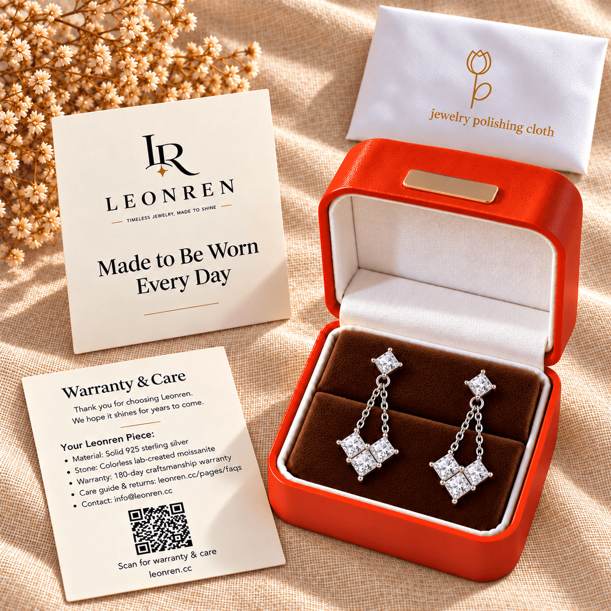 Princess Chain Drop Earrings - LEONREN Jewelry
