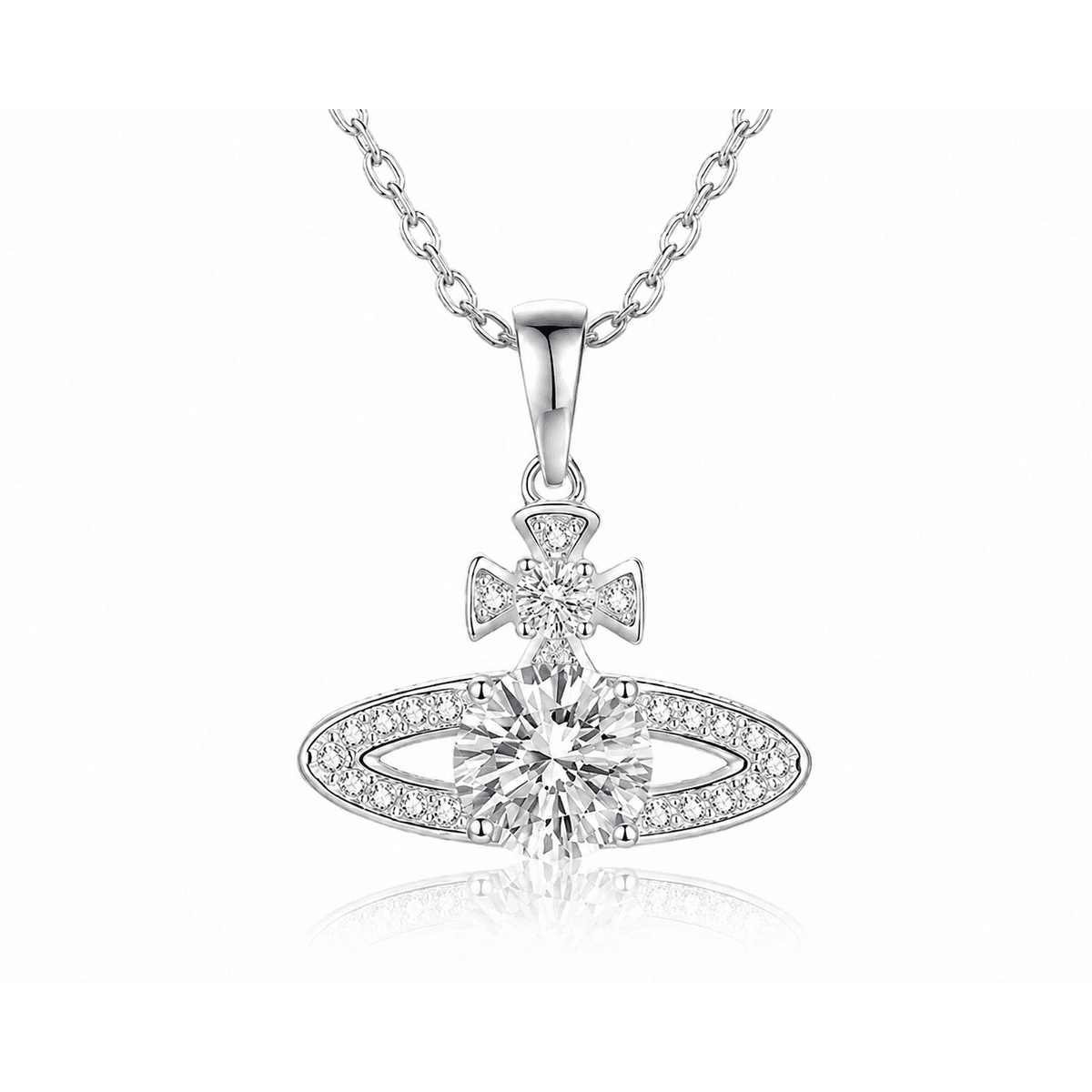 Saturn Orbit Necklace - 1ct DEW - LEONREN Jewelry