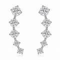 Smile Curve Moissanite Ear Climbers - LEONREN Jewelry