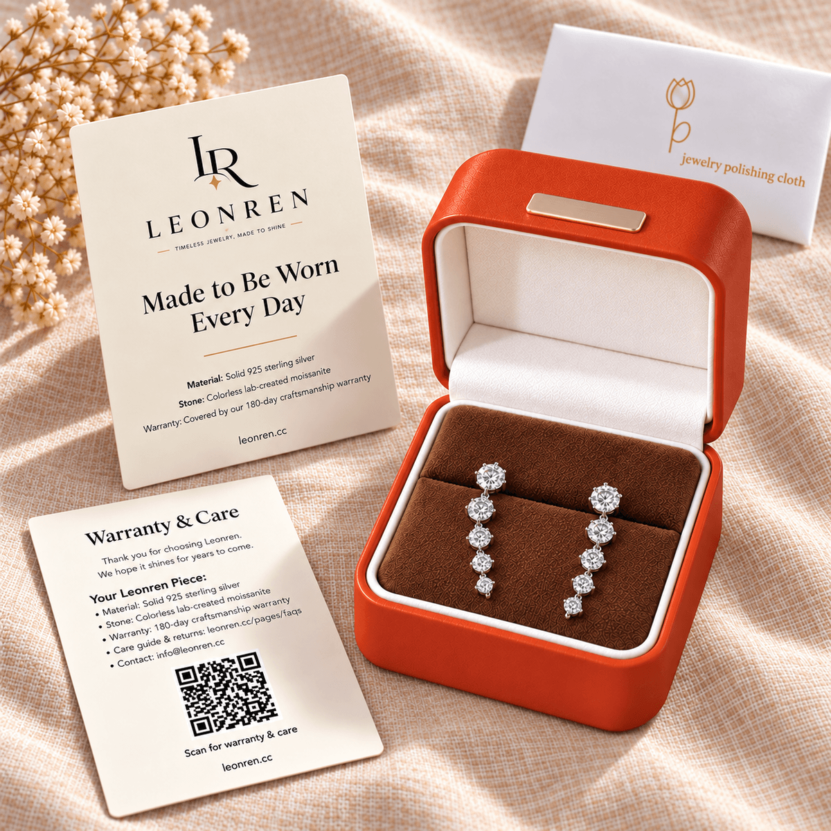 Smile Curve Moissanite Ear Climbers - LEONREN Jewelry
