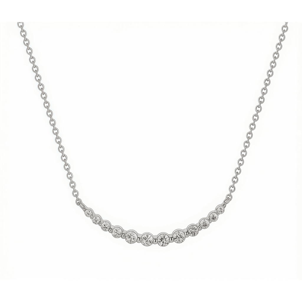 Smile Moissanite Necklace - 12 Stones - LEONREN Jewelry