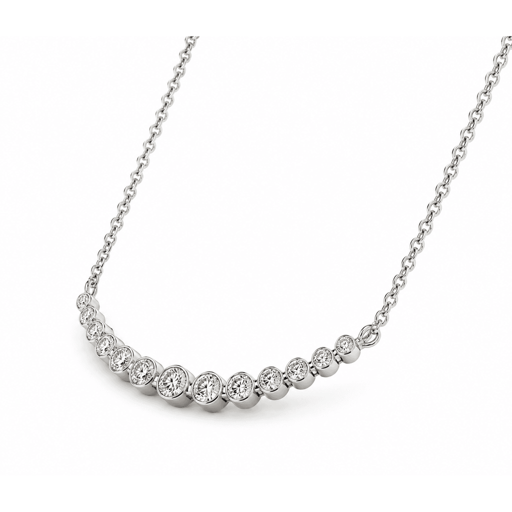 Smile Moissanite Necklace - 12 Stones - LEONREN Jewelry