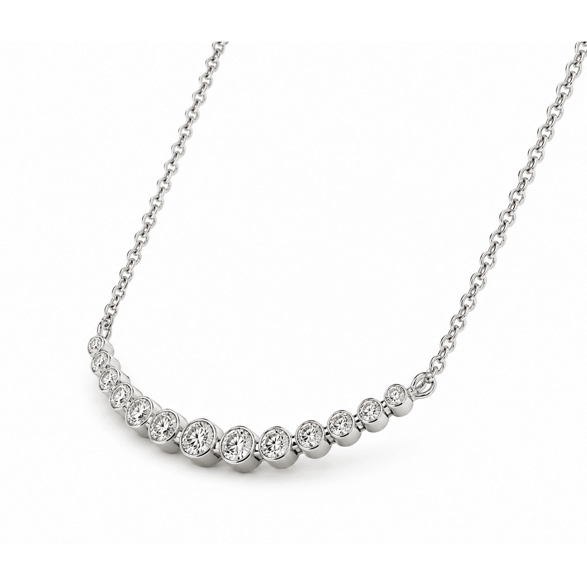 Smile Moissanite Necklace - 12 Stones - LEONREN Jewelry