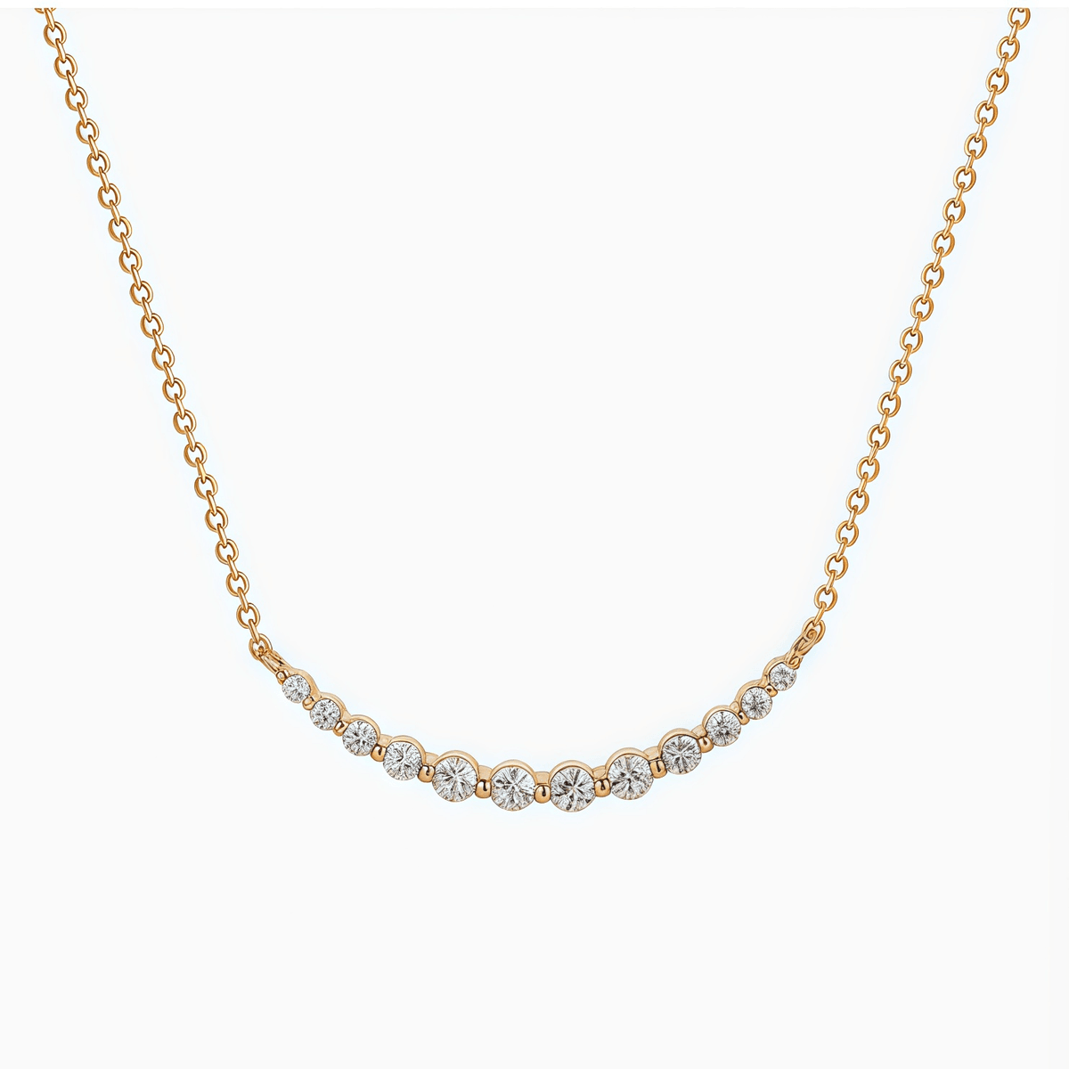 Smile Moissanite Necklace - 12 Stones - LEONREN Jewelry