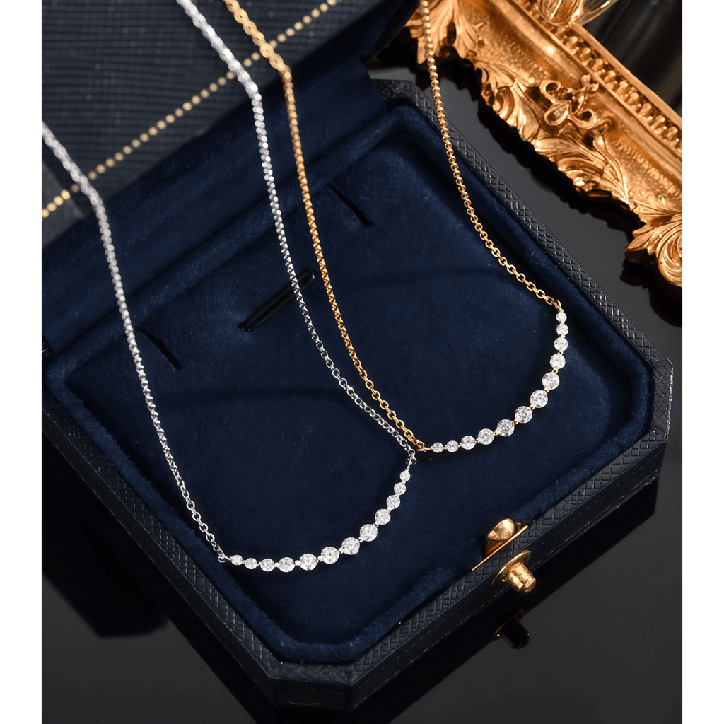 Smile Moissanite Necklace - 12 Stones - LEONREN Jewelry