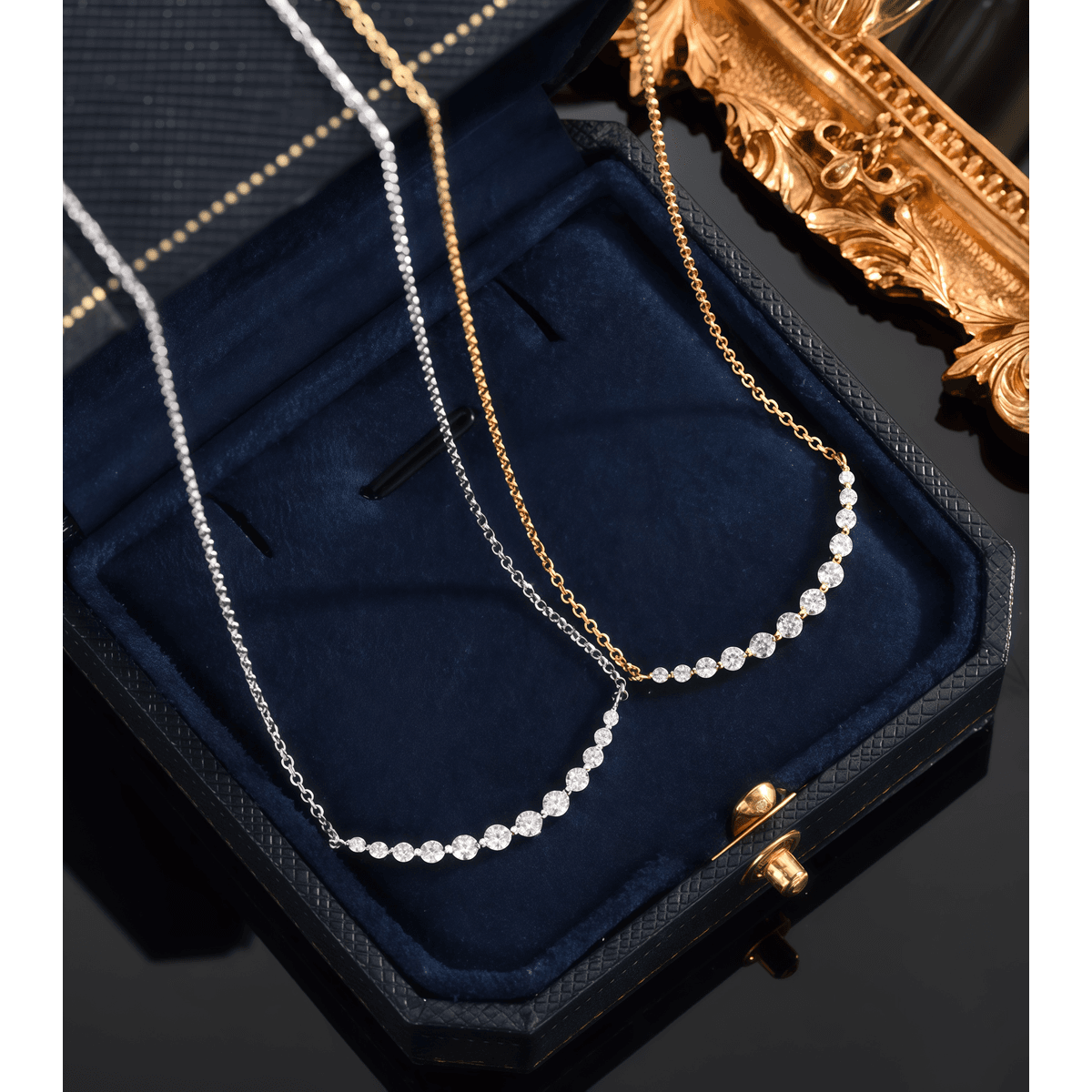 Smile Moissanite Necklace - 12 Stones - LEONREN Jewelry