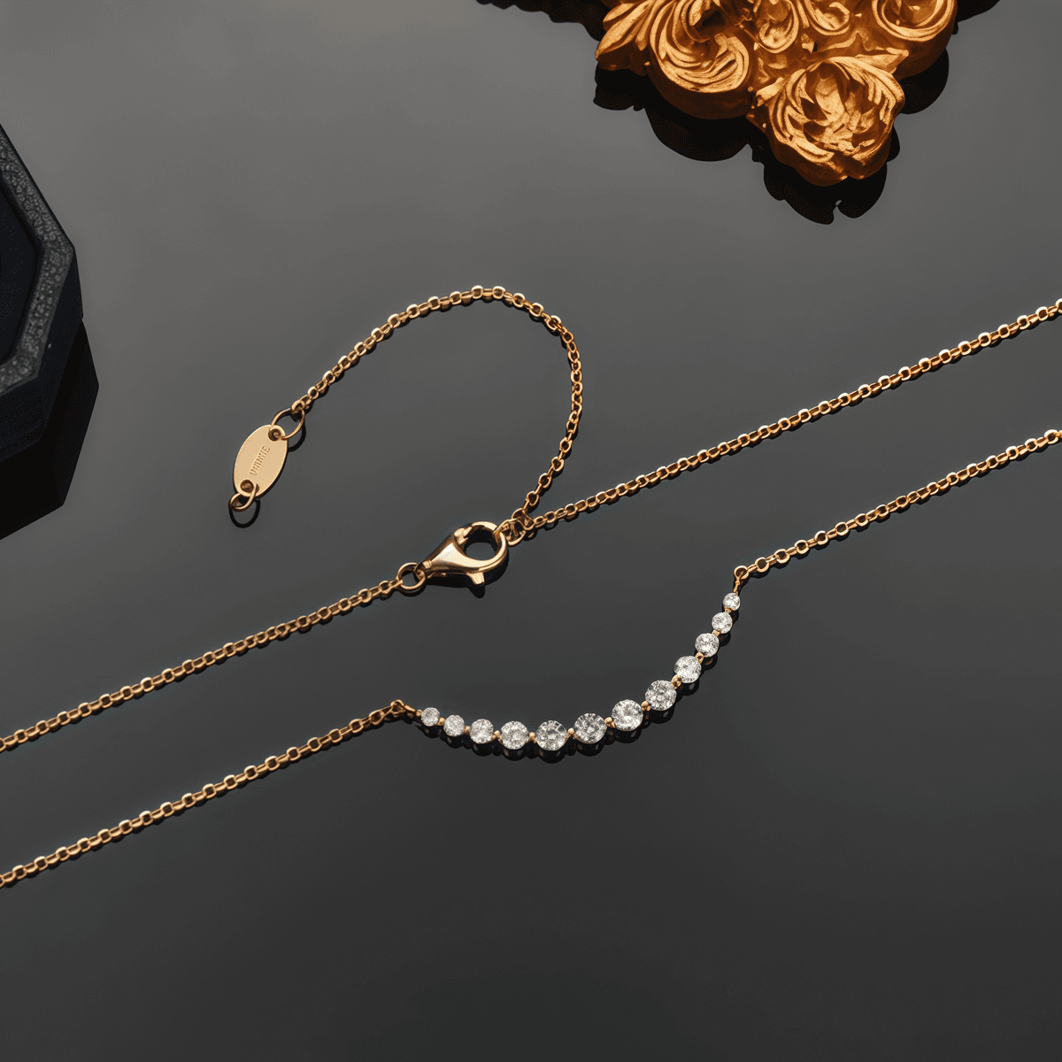 Smile Moissanite Necklace - 12 Stones - LEONREN Jewelry