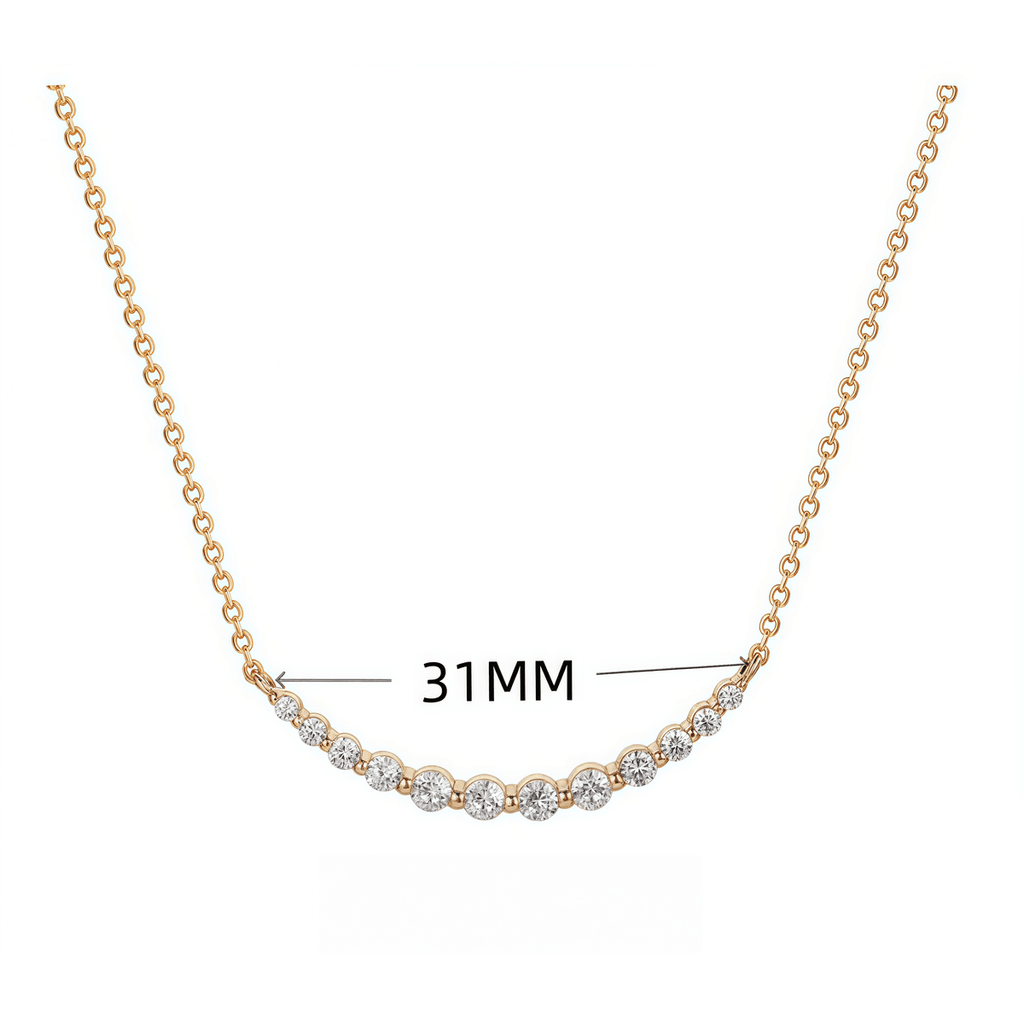 Smile Moissanite Necklace - 12 Stones - LEONREN Jewelry