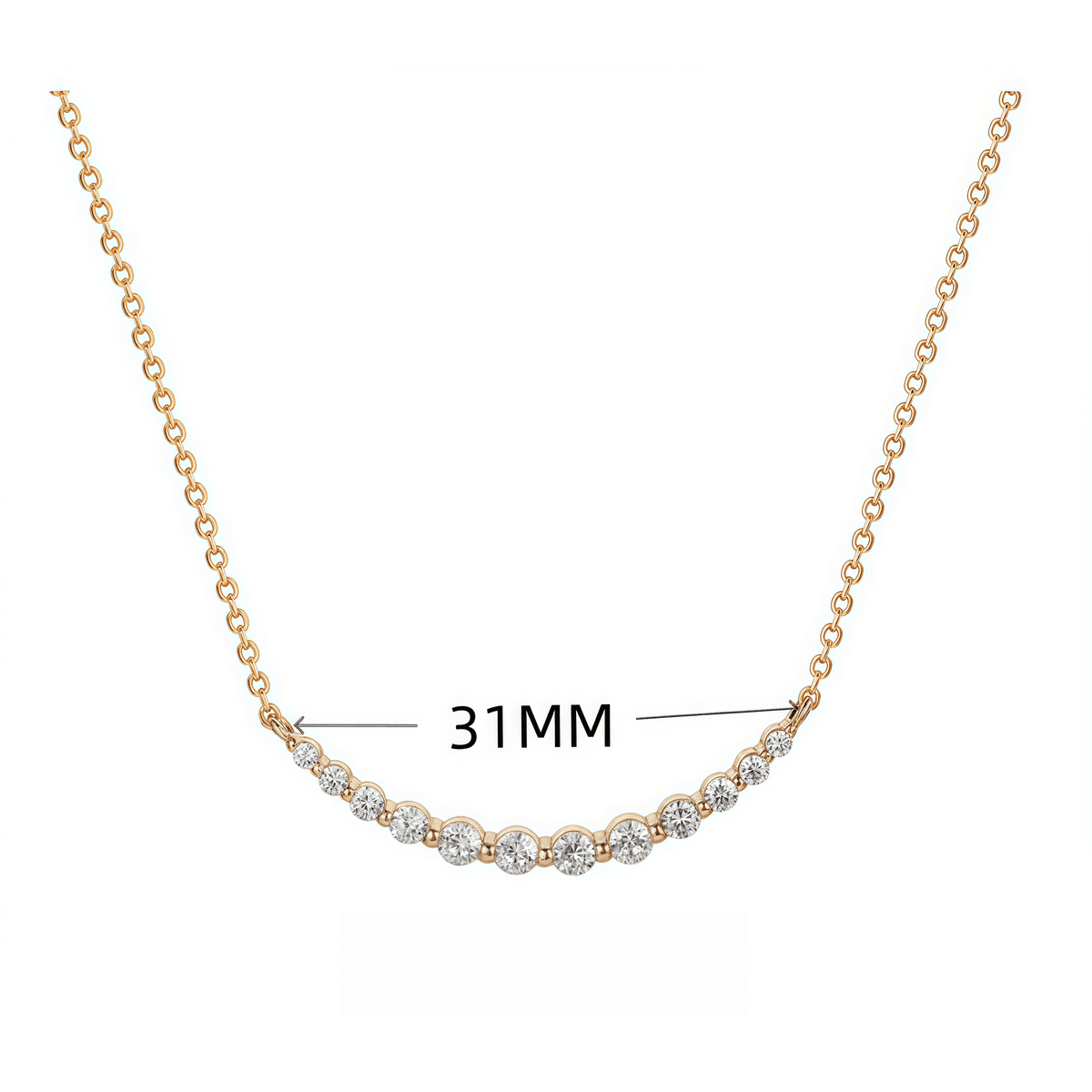 Smile Moissanite Necklace - 12 Stones - LEONREN Jewelry