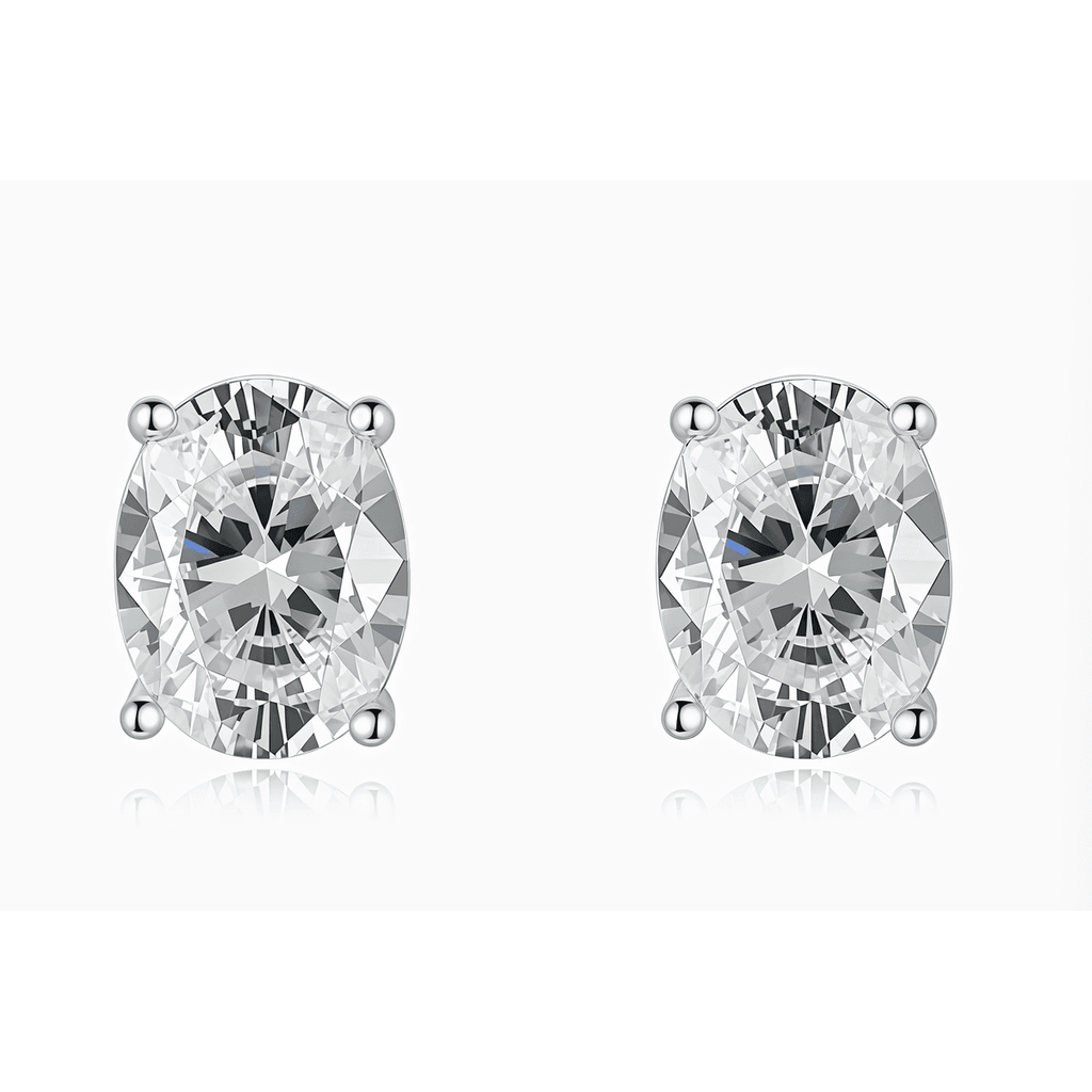Smile Oval Moissanite Studs - LEONREN Jewelry