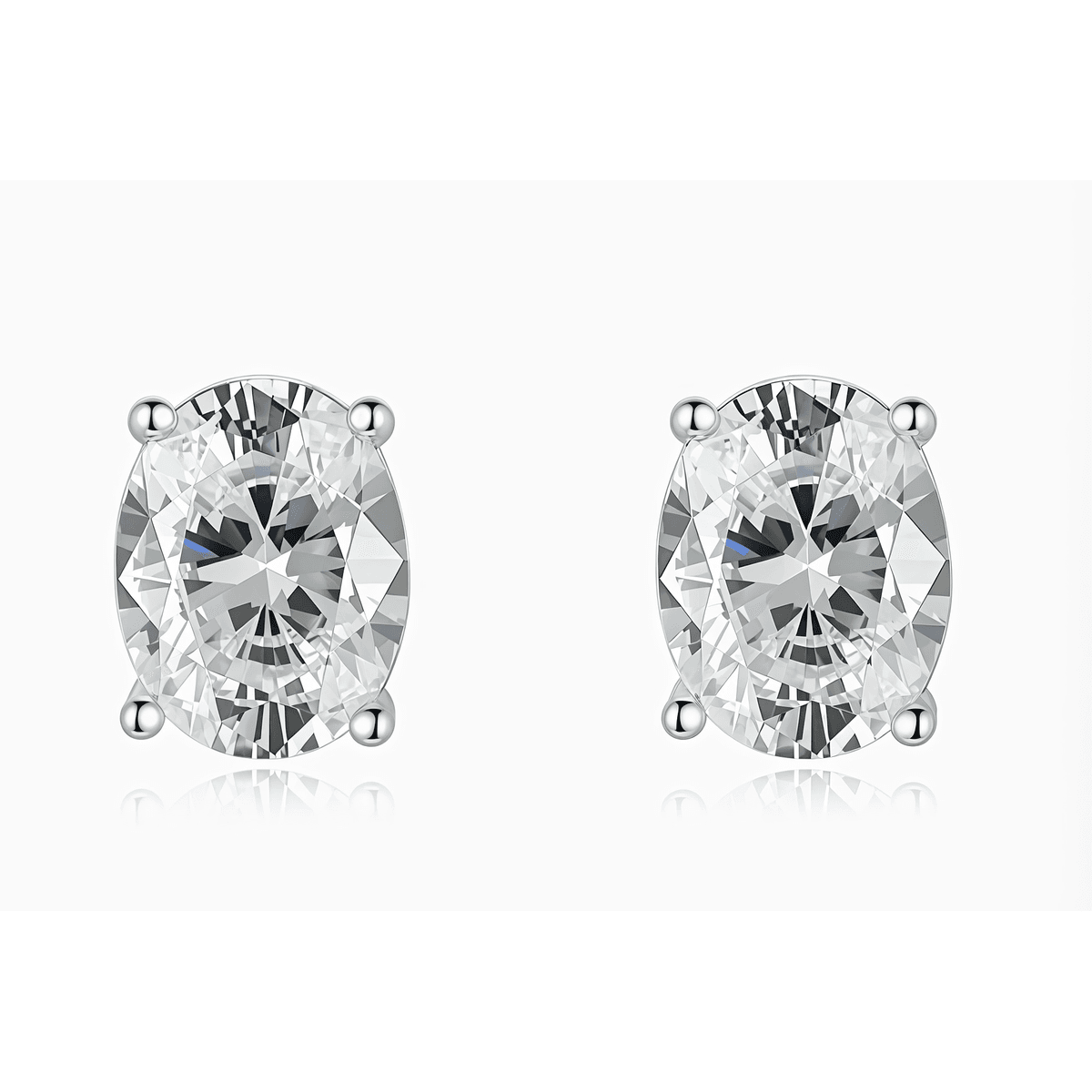 Smile Oval Moissanite Studs - LEONREN Jewelry