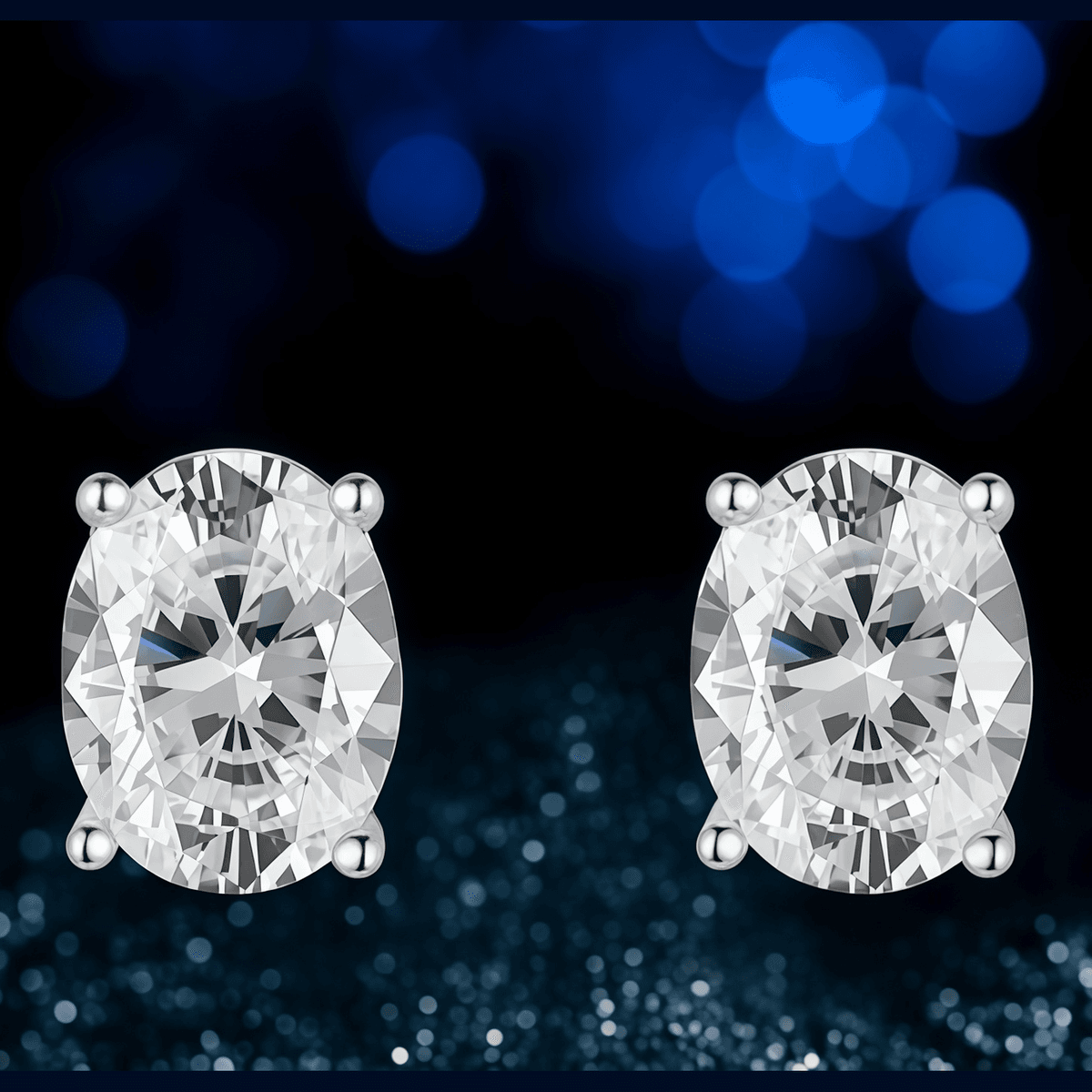 Smile Oval Moissanite Studs - LEONREN Jewelry