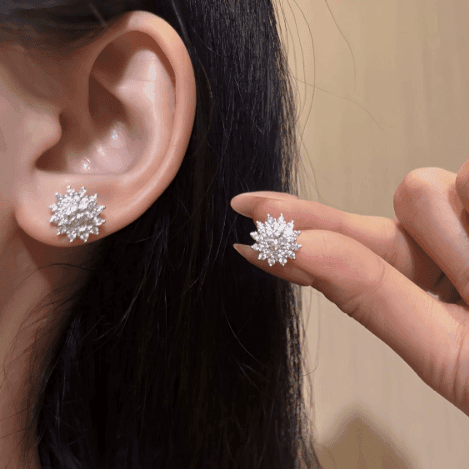 Snowflake Floral Studs - LEONREN Jewelry