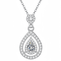 Teardrop Moissanite Pendant Necklace - LEONREN Jewelry