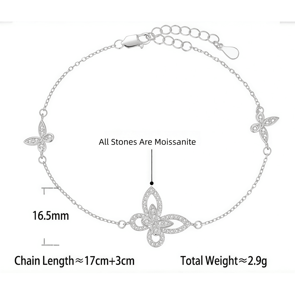 Three Butterfly Bracelet - LEONREN Jewelry