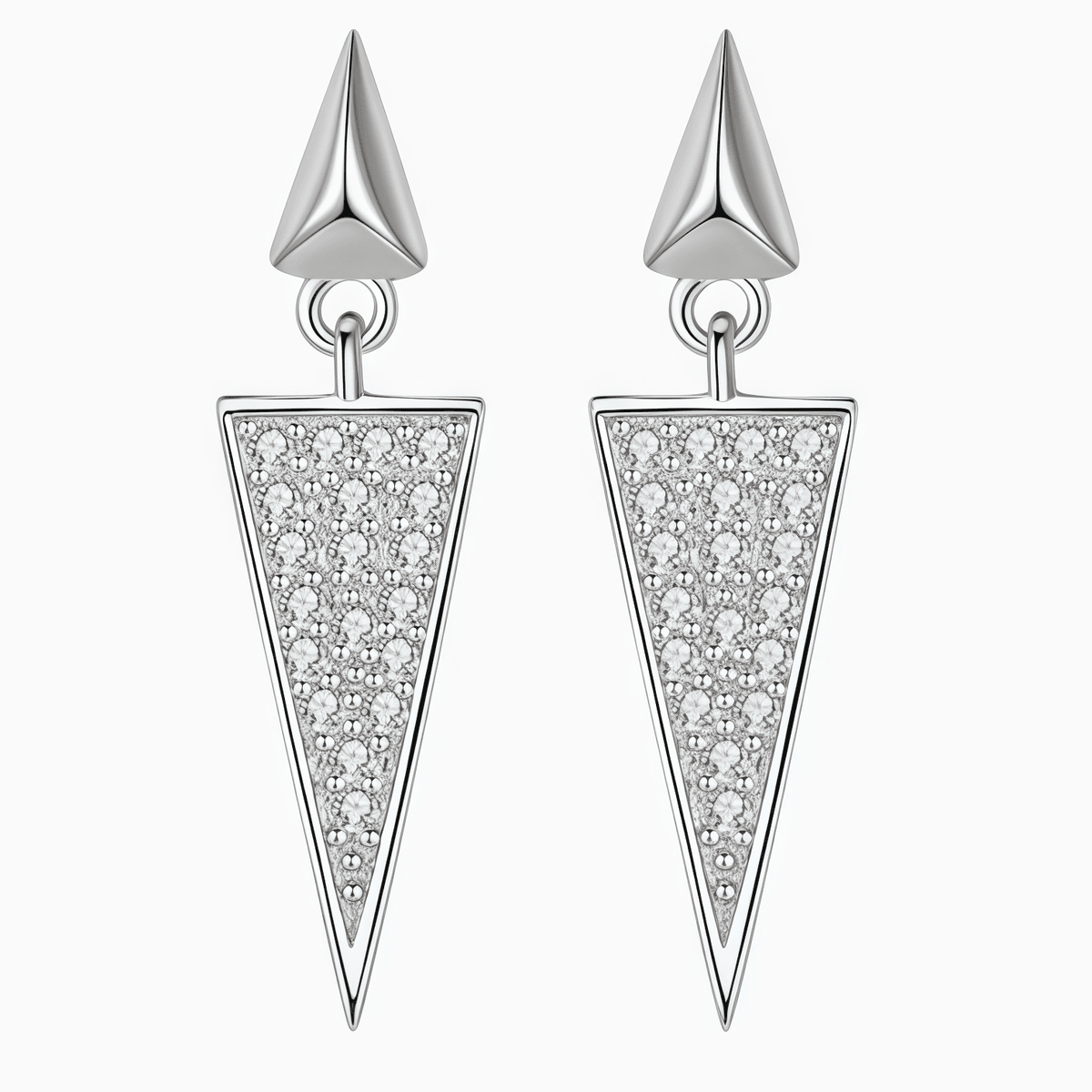 Triangle Pavé Drop Earrings - LEONREN Jewelry
