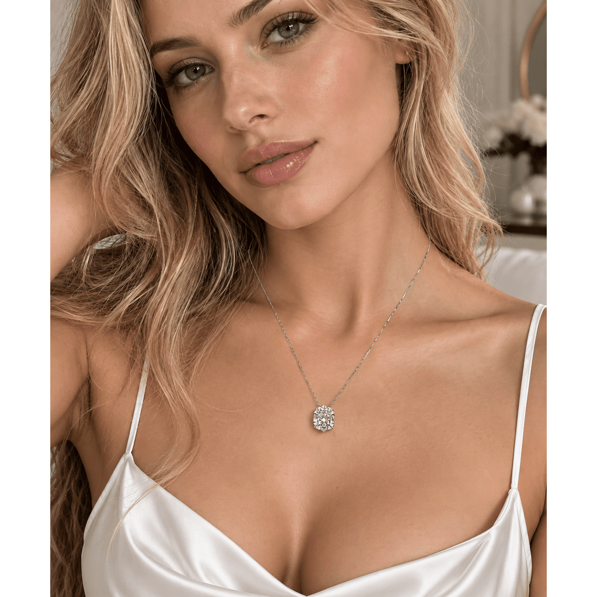 Vintage Radiant Necklace - 2ct DEW - LEONREN Jewelry