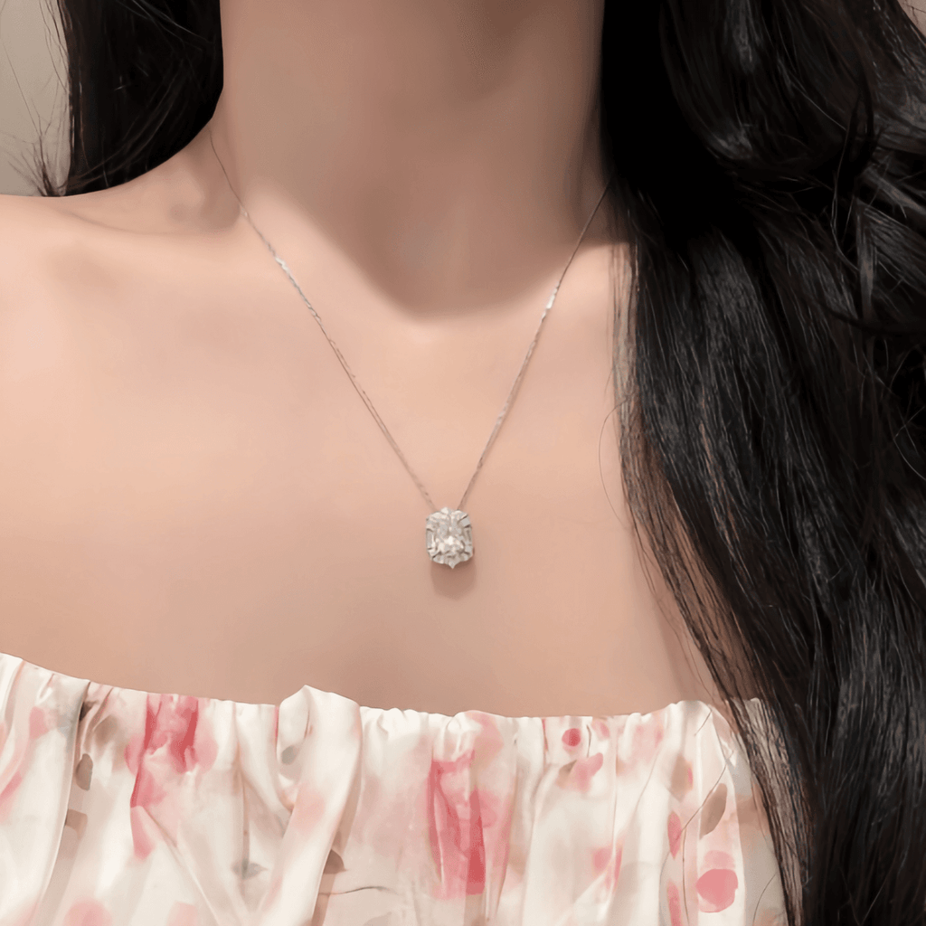 Vintage Radiant Necklace - 2ct DEW - LEONREN Jewelry