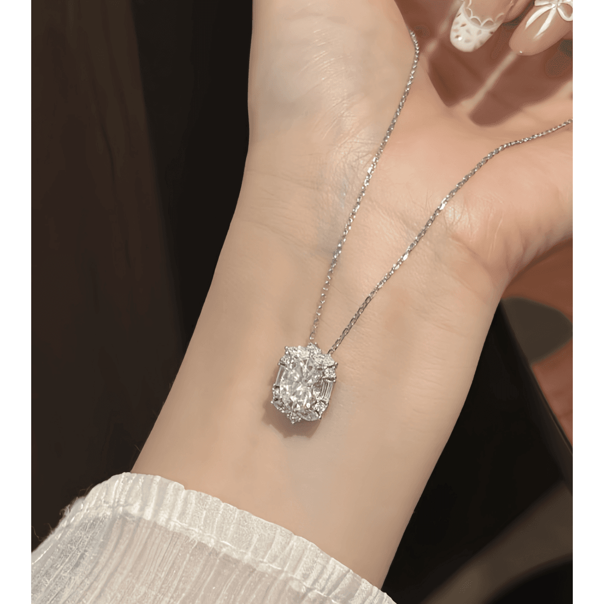 Vintage Radiant Necklace - 2ct DEW - LEONREN Jewelry